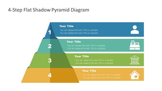  4 Steps Flat Shadow Pyramid Diagram 