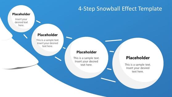  4-Step Snowball Diagram PowerPoint Template 