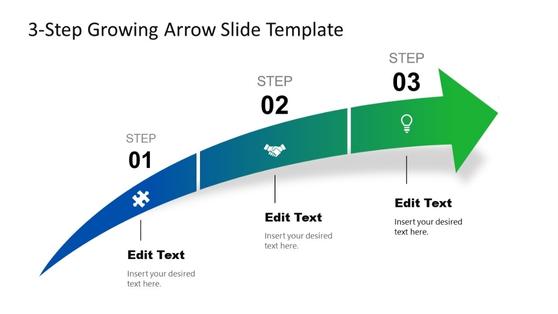  3-Step Growing Arrow Slide Template 