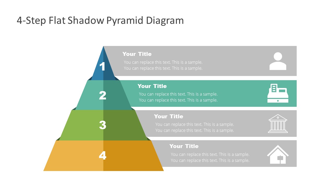 4 Steps Flat Shadow Pyramid Diagram