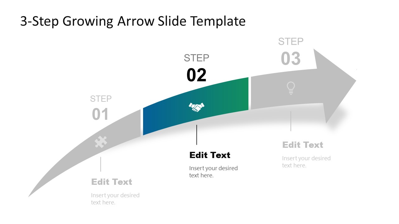 3-Step Growing Arrow Slide Template