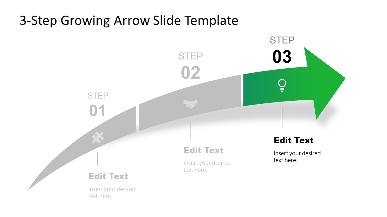 3-Step Growing Arrow Slide Template