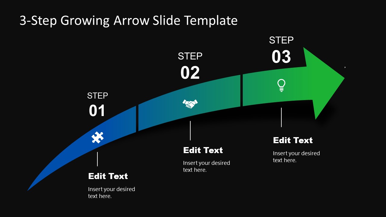 3-Step Growing Arrow Slide Template