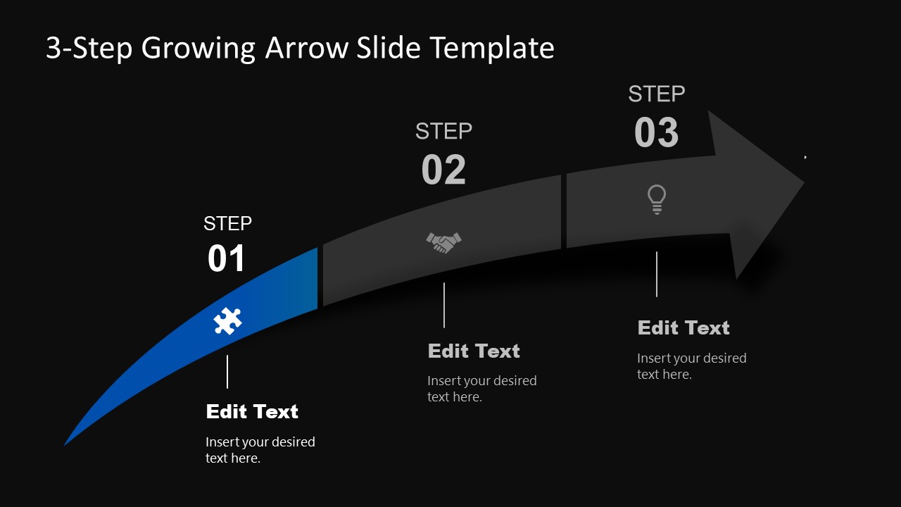 3-Step Growing Arrow Slide Template