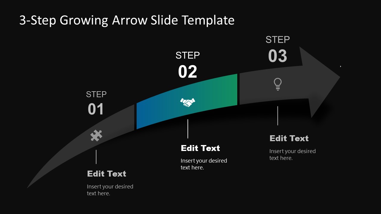 3-Step Growing Arrow Slide Template